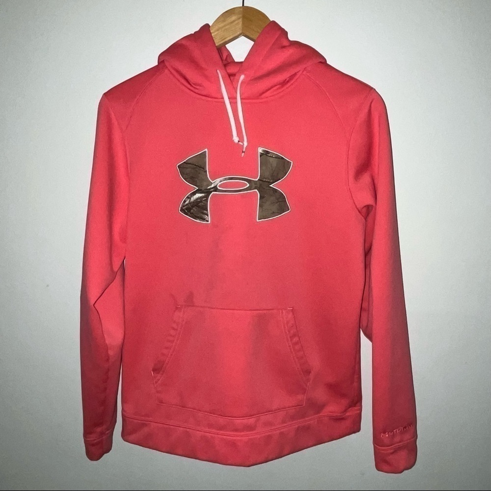 Under Armour Pink Camo Hoodie Sweatshirt Women's Size Medium